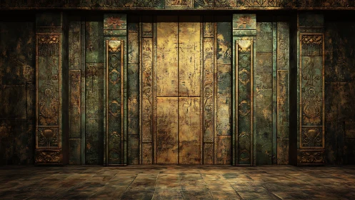 Golden temple doorway whispering of forgotten journeys.