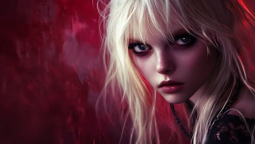 Chromatic goth portrait with high-contrast digital lighting matrix.