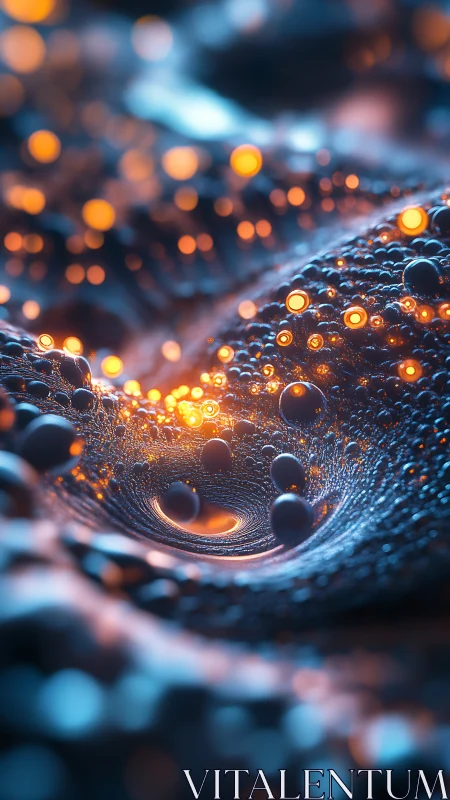 Orbital ember swirls dive into a glowing cosmic tunnel