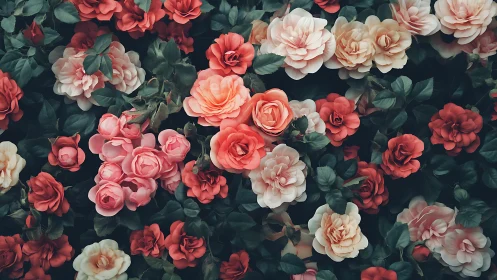 A Garden Full of Love: Roses in Coral, Cream, and Red.