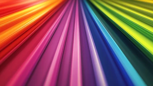 Vibrant rainbow color beams form glossy radial spectrum.