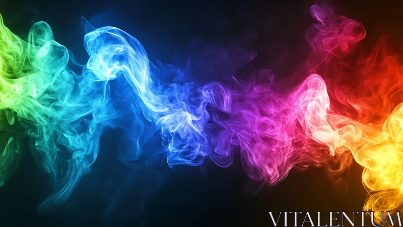 Multispectral volumetric smoke ribbons in turbulent motion.