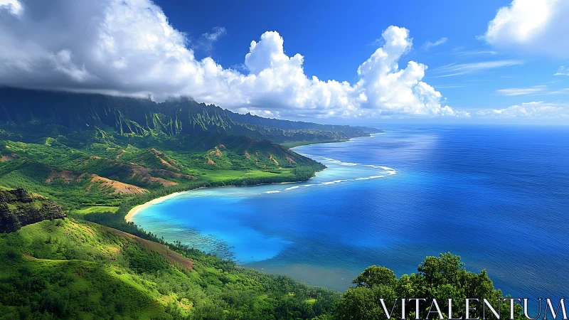 Kalalau Valley Coastline: Verdant Cliffs and Turquoise Waters.