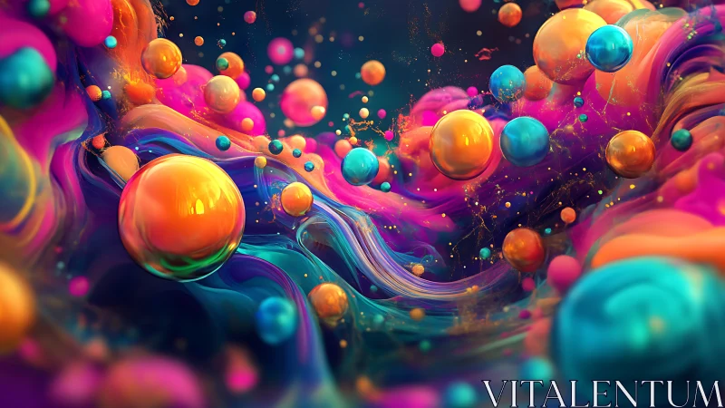 Chromatic spheres in fluid multicolored abstract space.