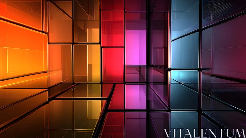 Vibrant geometric glass cubes in modern abstract digital art.