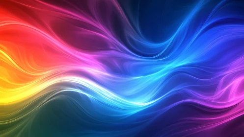 Multicolor flowing light waves in smooth abstract gradient.