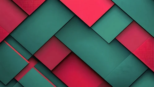 Geometric teal and magenta panels form layered abstract grid