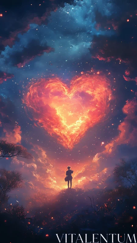 Solitary Heart Blazes Against the Cosmic Abyss