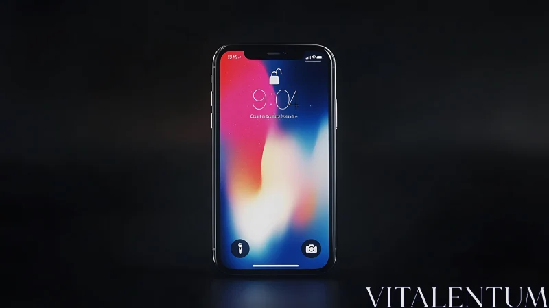 iPhone X Lockscreen Interface with Gradient Wallpaper Display