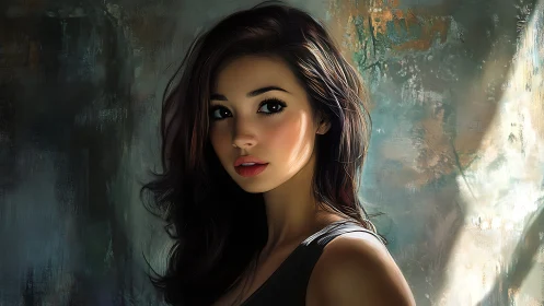 Soft light lingers around a thoughtful woman’s gentle gaze