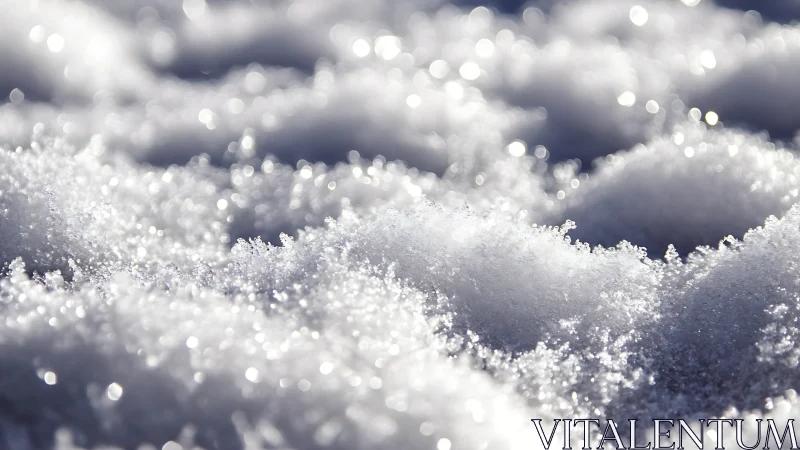 Glistening snowdrift close-up shimmering in winter light.