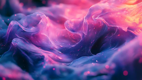 3D neon fluid topology with iridescent wavefold surfaces.