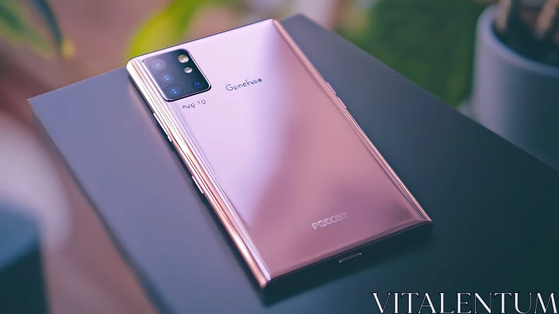 Pink gradient smartphone displaying quad camera setup