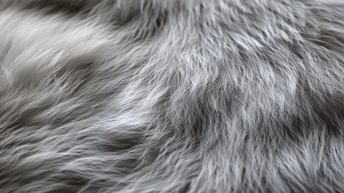 Close-up of Soft Gray Animal Fur Texture in Natural Light.