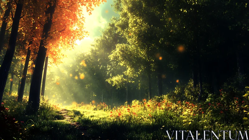 Golden Sanctuary: Where Autumn Light Dances Through the Canopy.