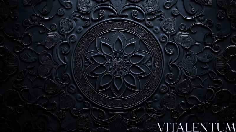 Midnight floral mandala glowing with quiet, intricate grace.