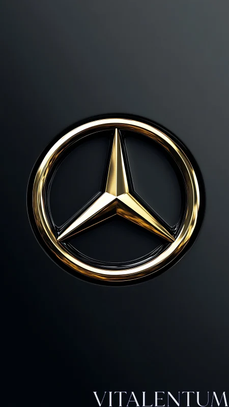 Golden three-pointed star emblem on deep charcoal field.