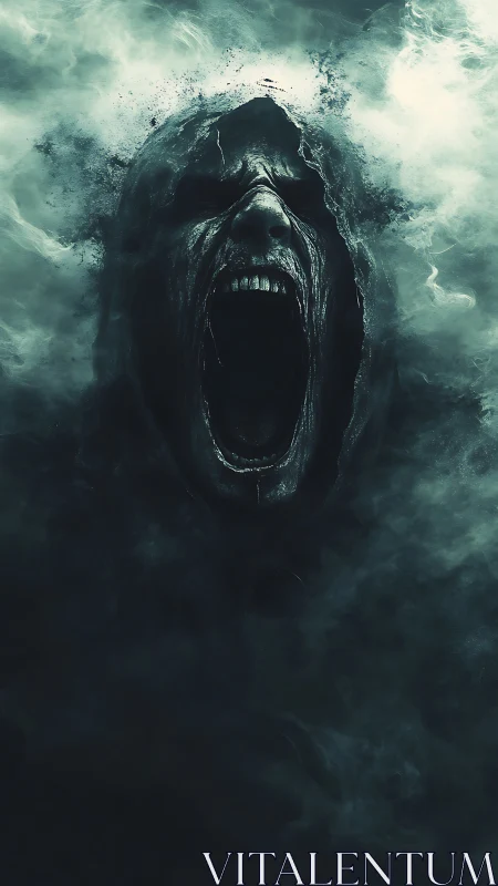 Spectral hooded wraith emerging from turbulent necrotic fog.