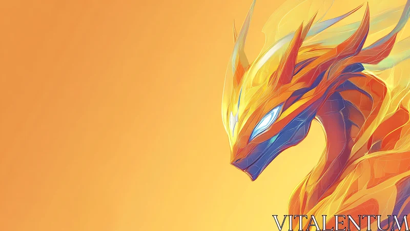 Solar flare dragon crowned in glassfire circuitry glare.