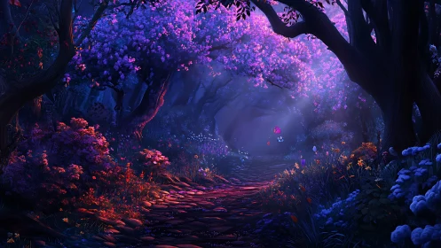 Enchanted Forest Glows with Neon Magic and Wonder