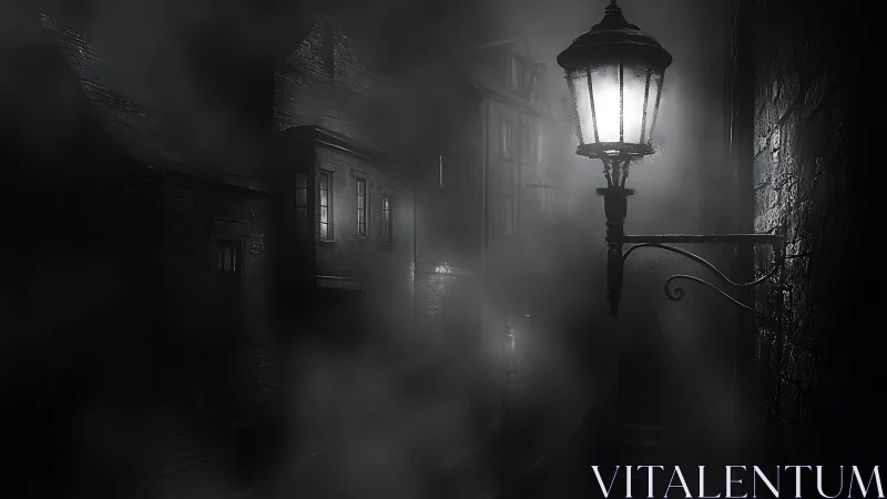 Nocturnal gaslight diffusion in fog-dense alleyway geometry.