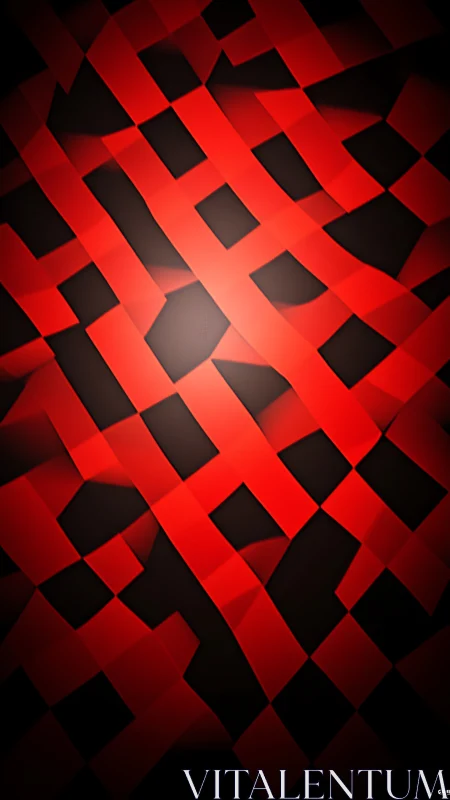 Red translucent lattice forms dynamic geometric light grid
