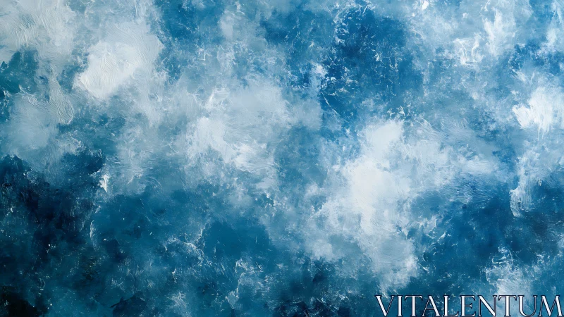Textured blue and white abstract sky and water surface