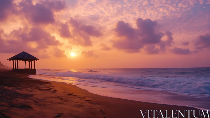 Gentle sunset glow over a quiet shoreline retreat.