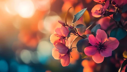 Sunset Blooms Glowing with Nature's Gentle Radiance.