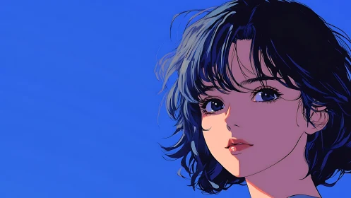 Skybright gaze of a midnight haired anime daydreamer.