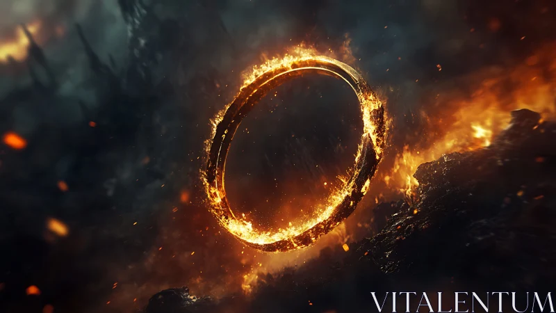 Blazing Ring of Fire Through Cosmic Darkness.