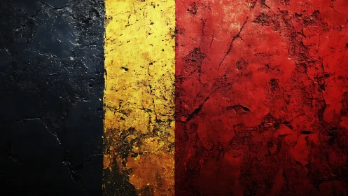 Weathered tricolor wall where bold textures shout history.