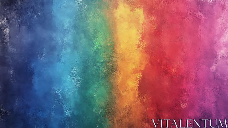 Vertical color spectrum gradient traverses textured canvas