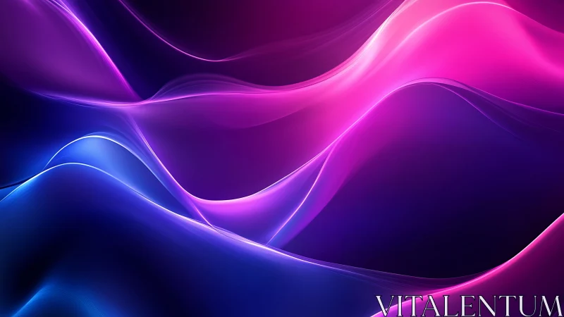 Neon tide ballet of pink and indigo flowing across night.