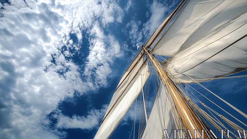Wind-sculpted sails stretch like bright wings into the clouds
