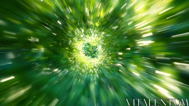 Vivid green abstract burst with radial light motion effect.