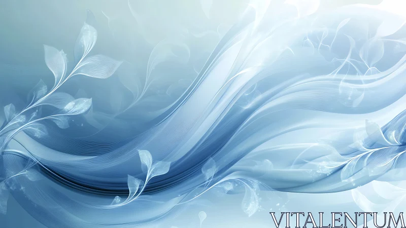 Whispers of icy petals drifting through luminous sky currents.