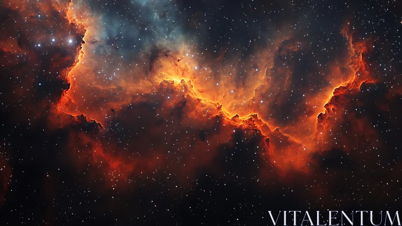 Incandescent nebula ridge glowing across star-filled void.