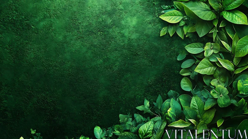 Lush emerald leaf border framing a secret green silence.