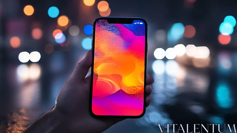 Neon Dreams in Hand: A Prismatic Glow.