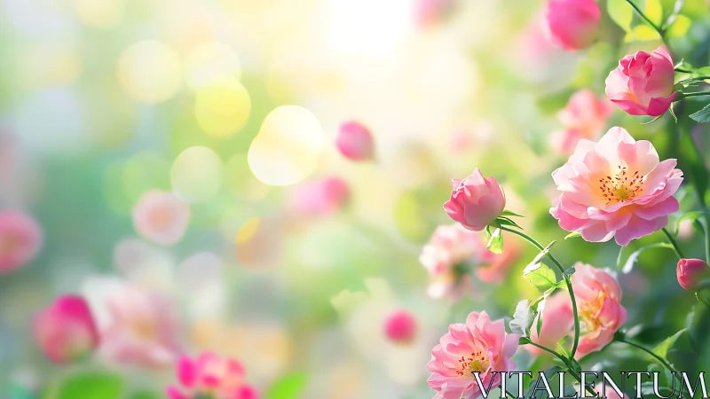 Pink Peonies in Soft Garden Light