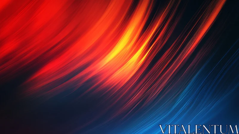 Fiery light streams sweep into cool electric blue space.