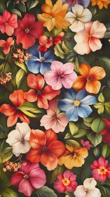 Vibrant Floral Abundance on Dark Garden Canvas.