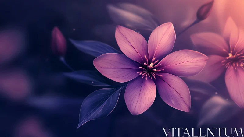 Luminous Petals: Where Twilight Whispers Through Orchid Dreams.