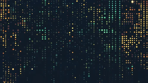 Generative data matrix with luminous bokeh dot constellations.
