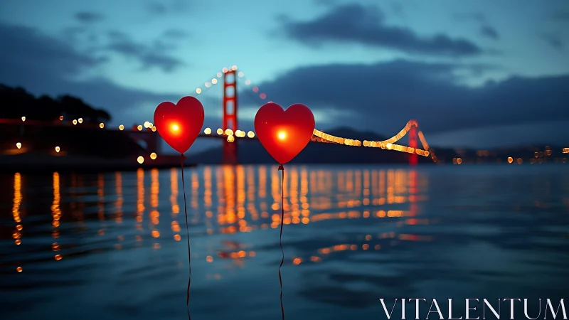 Love Glows Over the Golden Gate at Twilight.