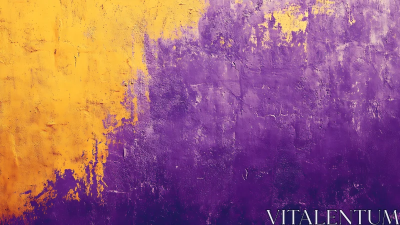 Vibrant yellow purple wall texture with distressed gradients.