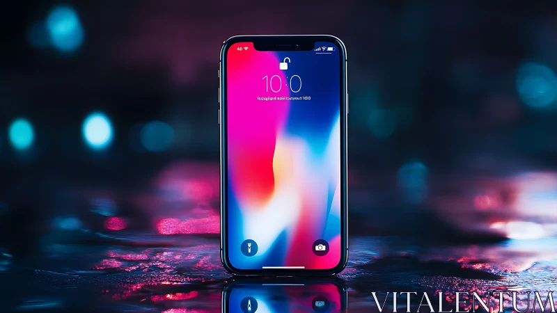 Modern iPhone Glowing with Vibrant Digital Aesthetic.