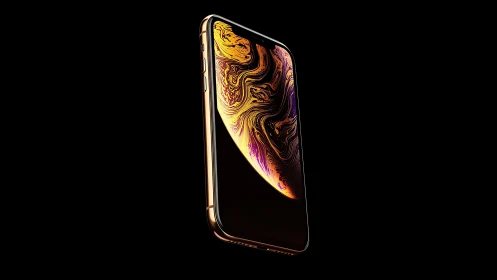 iPhone XS Max Gold with Liquid Marble Display Wallpaper