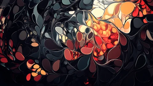 Molten petal currents swirl through midnight glassy veins